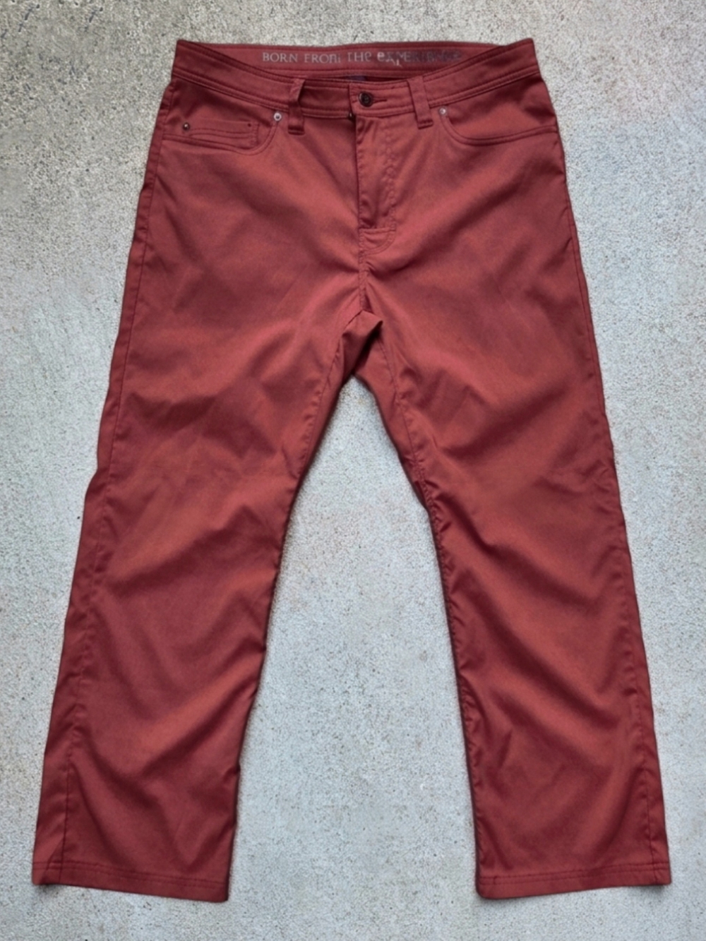 prAna Brion Pants 34x30 ORIGINAL Zion Technical Hiking Straight Brick Red Mens